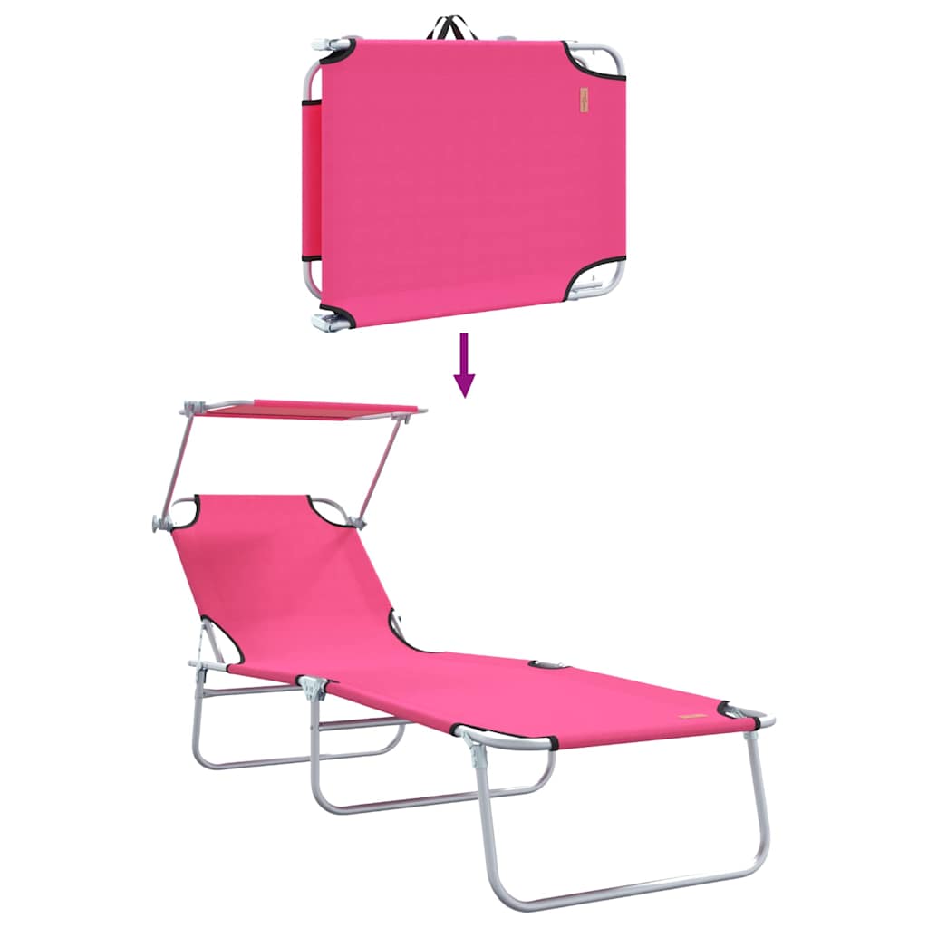 Ležaljka 2 pcs Ružičasta 58 x 188 x 77cm Poliester
