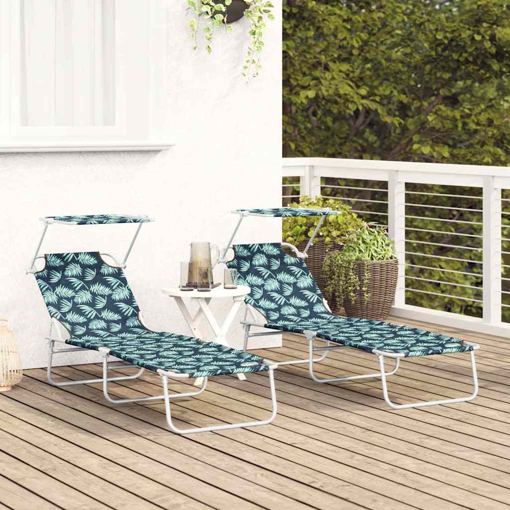 Ležaljka 2 pcs Zelena 58 x 188 x 77cm Poliester