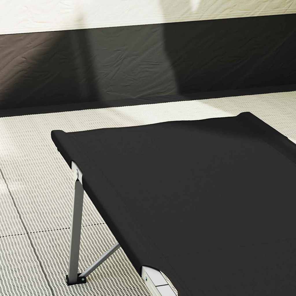 Sklopivi kamperski krevet 2 pcs Crna 194 x 62,5 x 42,5 cm