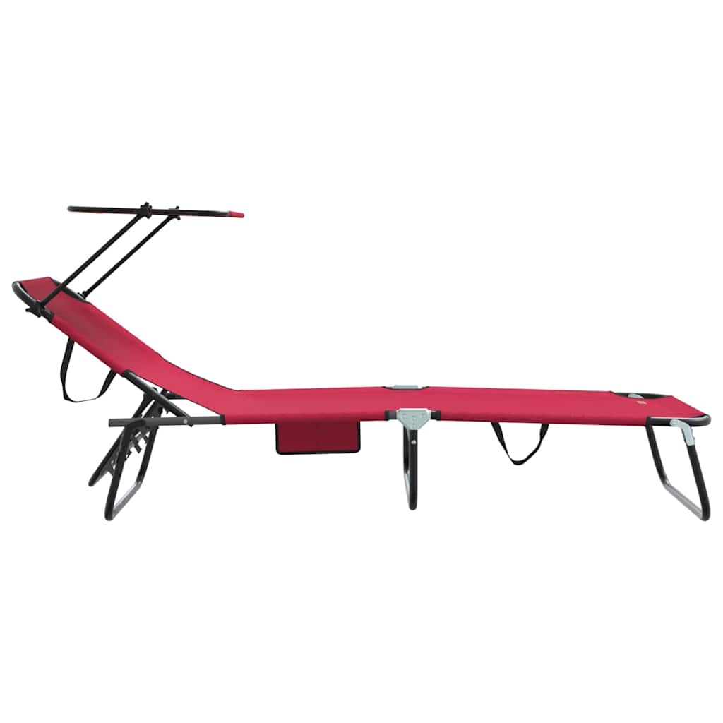 Sklopiva ležaljka za sunčanje Crvena 190 x 57 x 81 cm oxford
