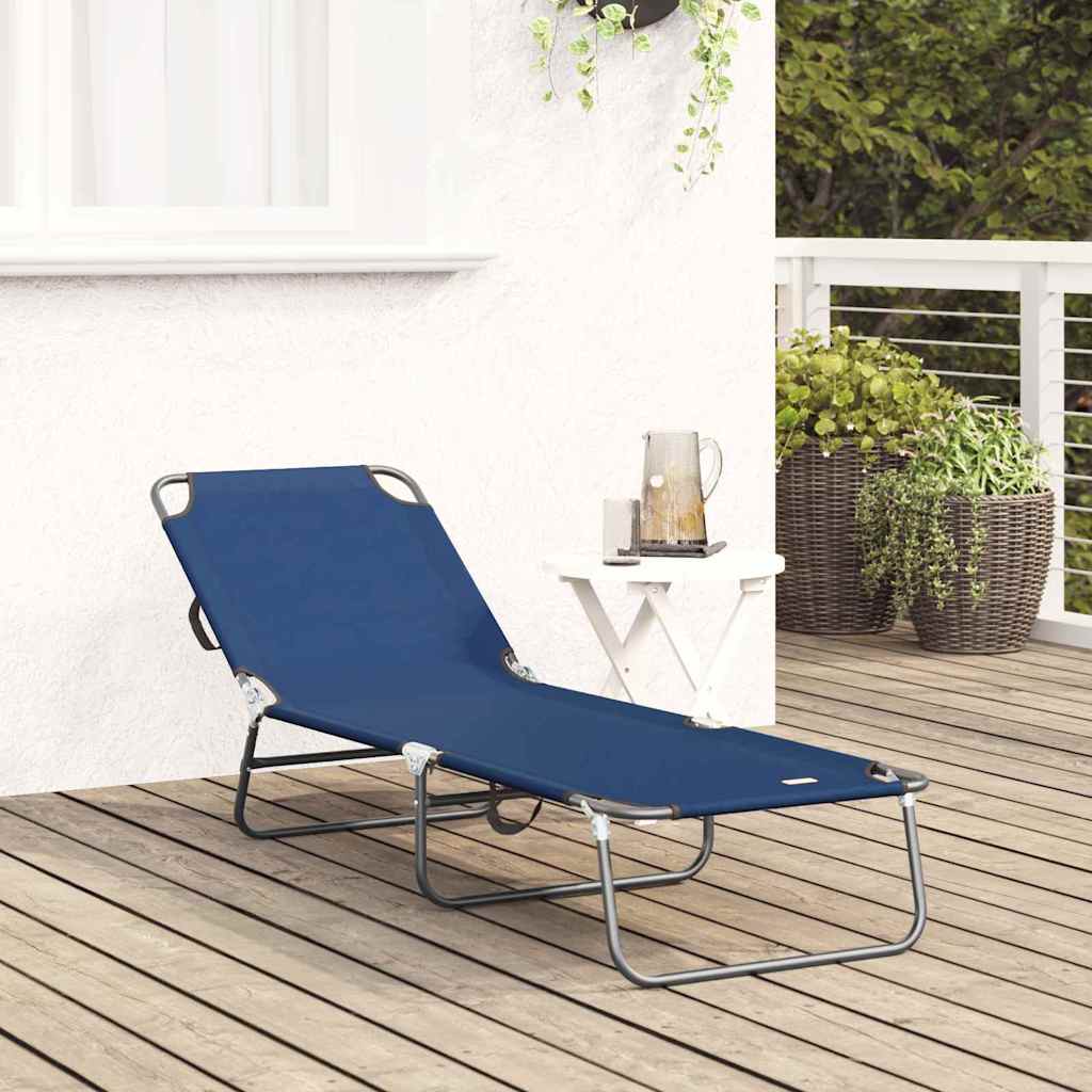 Sklopiva ležaljka za sunčanje Plava 188 x 57 x 86,5 cm