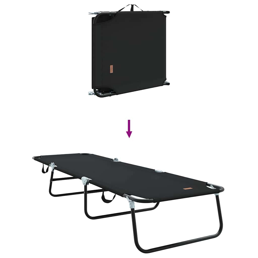 Sklopiva ležaljka za sunčanje 2 pcs Crna 188 x 57 x 86,5 cm