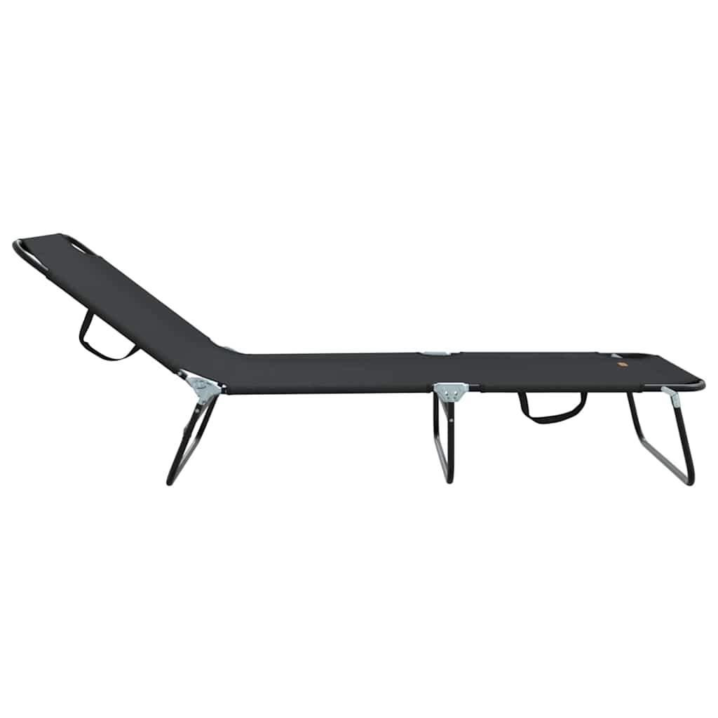 Sklopiva ležaljka za sunčanje 2 pcs Crna 188 x 57 x 86,5 cm