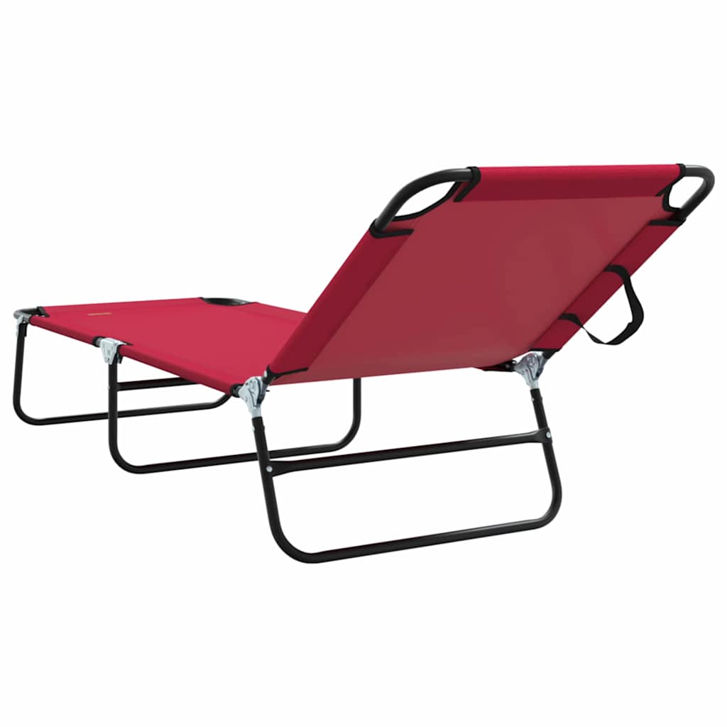 Sklopiva ležaljka za sunčanje 2 pcs Crvena 188 x 57 x 86,5 cm