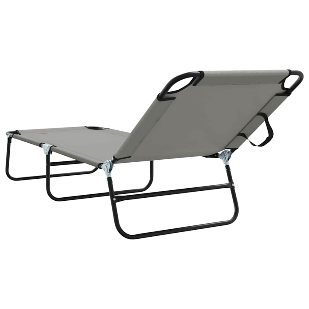 Sklopiva ležaljka za sunčanje 2 pcs Siva 188 x 57 x 86,5 cm