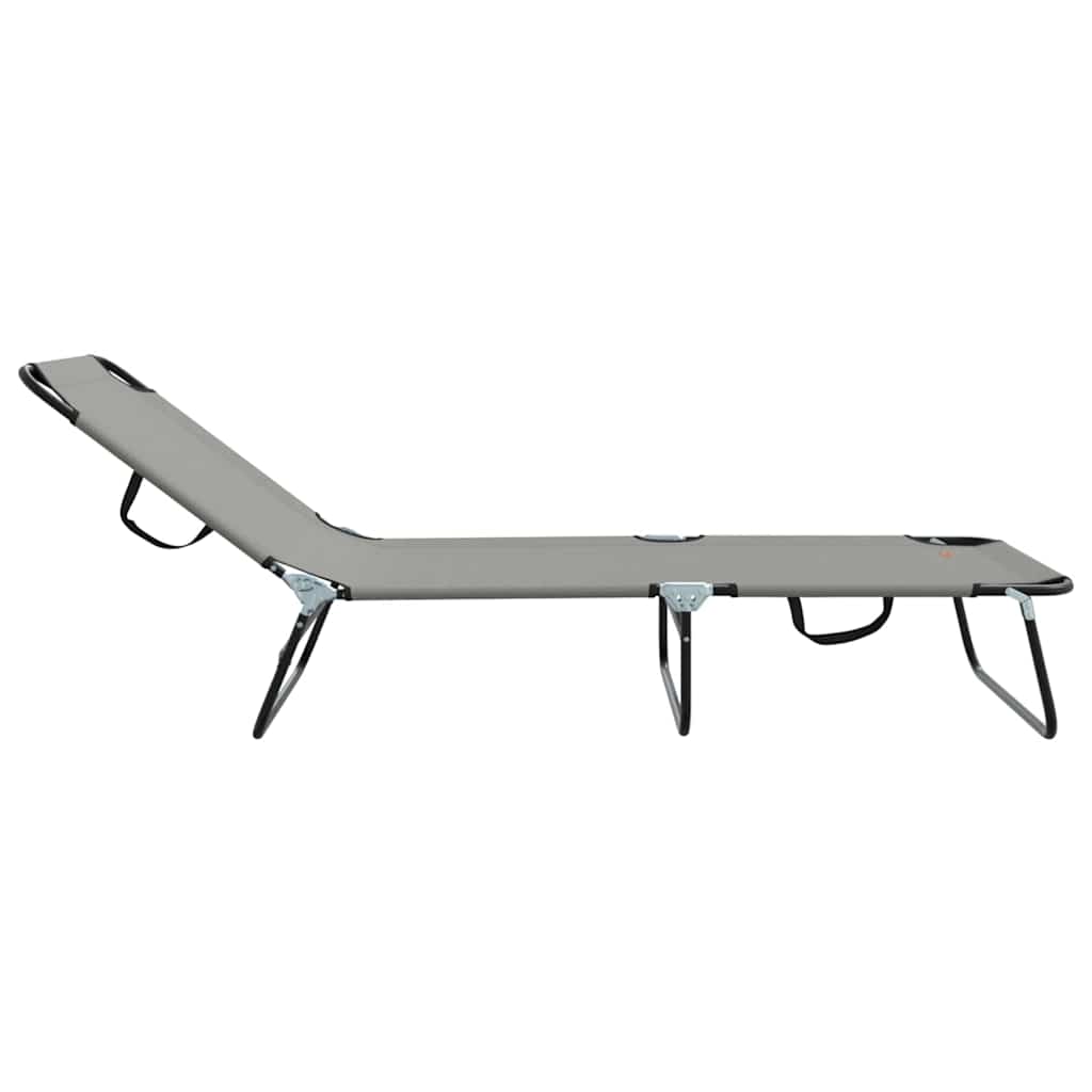 Sklopiva ležaljka za sunčanje 2 pcs Siva 188 x 57 x 86,5 cm