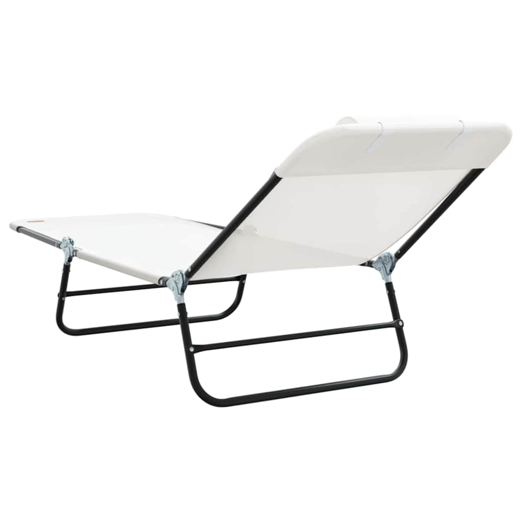 Sklopiva ležaljka za sunčanje Krema 182 x 55 x 85,5 cm