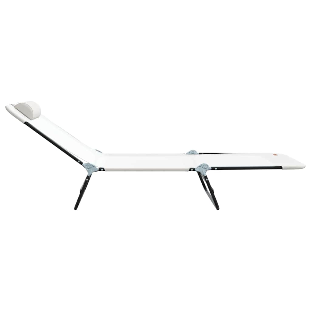 Sklopiva ležaljka za sunčanje 2 pcs Krema 182 x 55 x 85,5 cm
