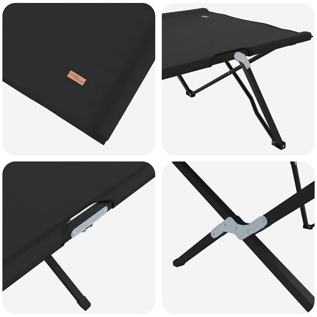 Sklopivi kamperski krevet Crna 206 x 76 x 74 cm Oxford i čelik