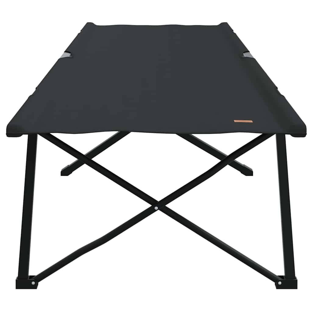 Sklopivi kamperski krevet Crna 206 x 76 x 74 cm Oxford i čelik