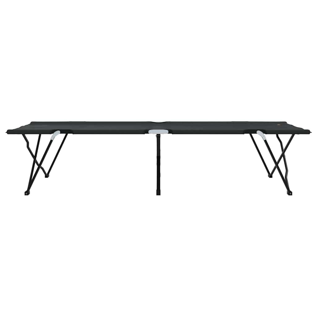 Sklopivi kamperski krevet Crna 206 x 76 x 74 cm Oxford i čelik