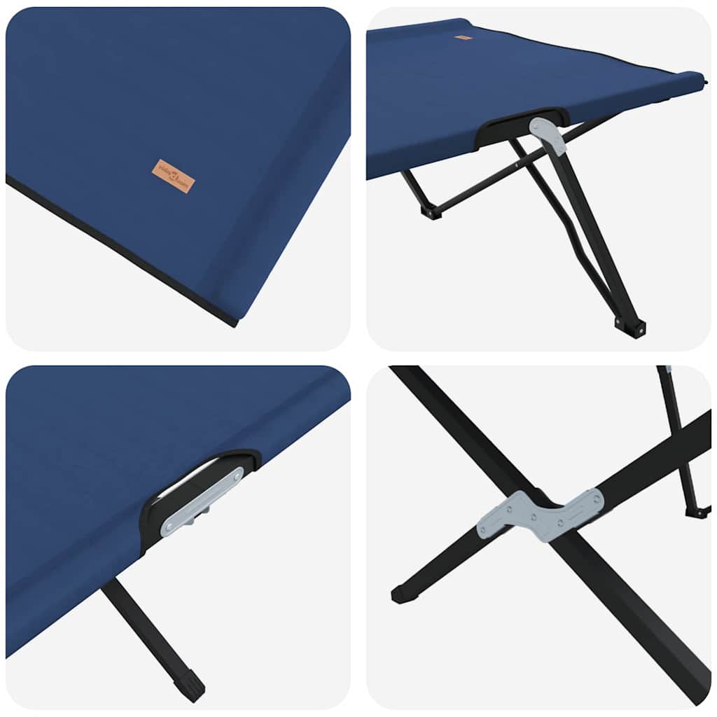 Sklopivi kamperski krevet 2 pcs Plava 206 x 76 x 74 cm