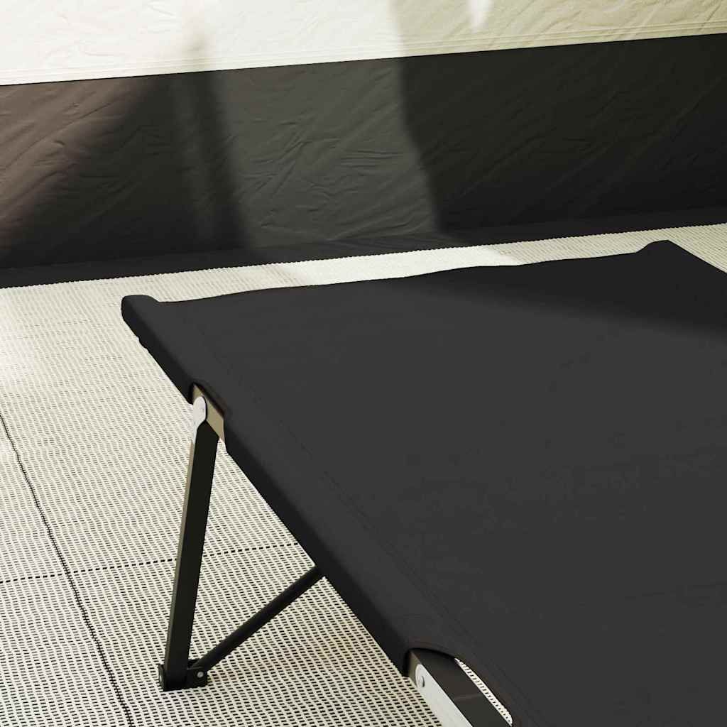 Sklopivi kamperski krevet 2 pcs Crna 206 x 76 x 74 cm