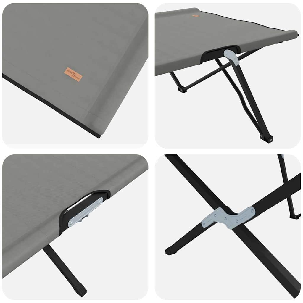 Sklopivi kamperski krevet 2 pcs Siva 206 x 76 x 74 cm