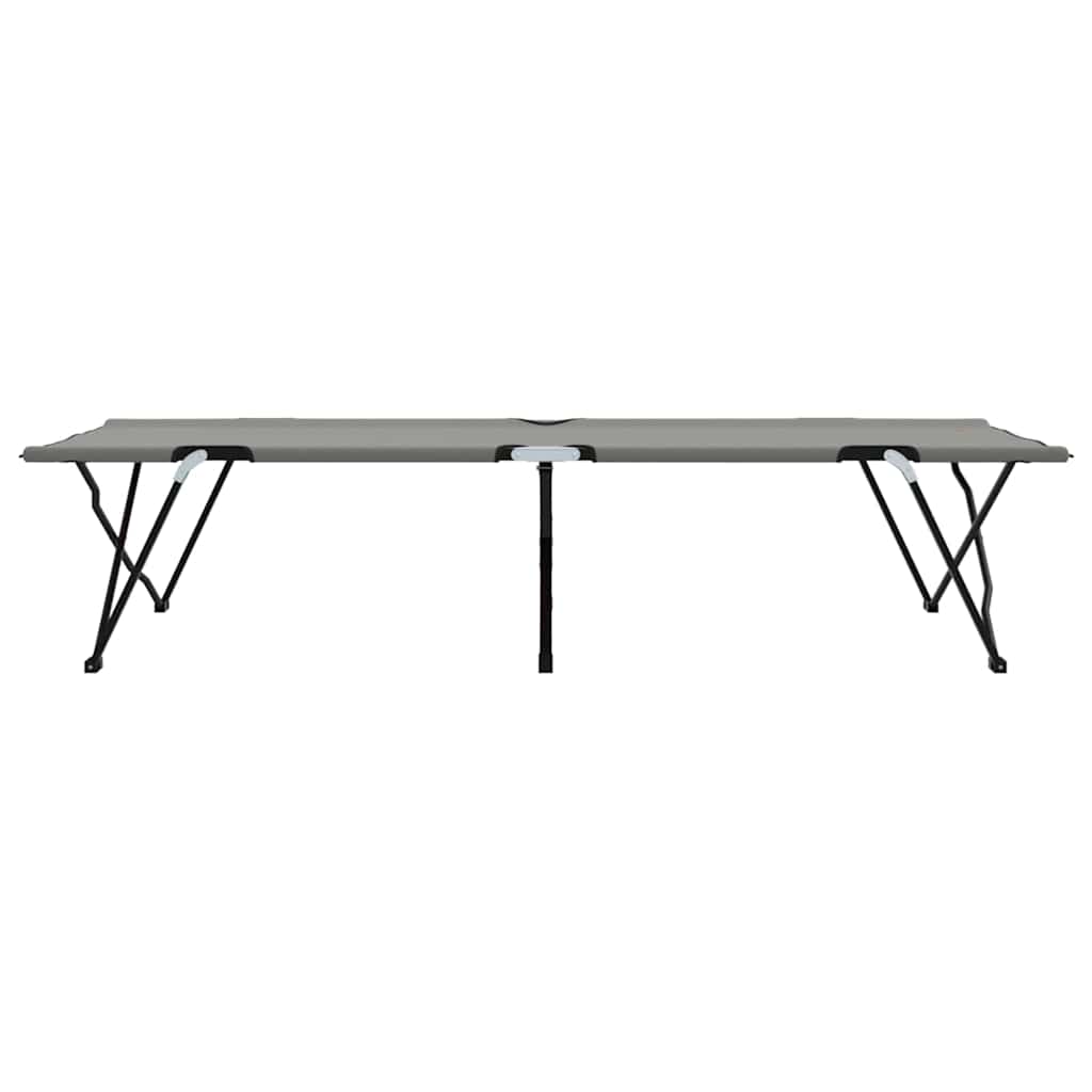 Sklopivi kamperski krevet 2 pcs Siva 206 x 76 x 74 cm