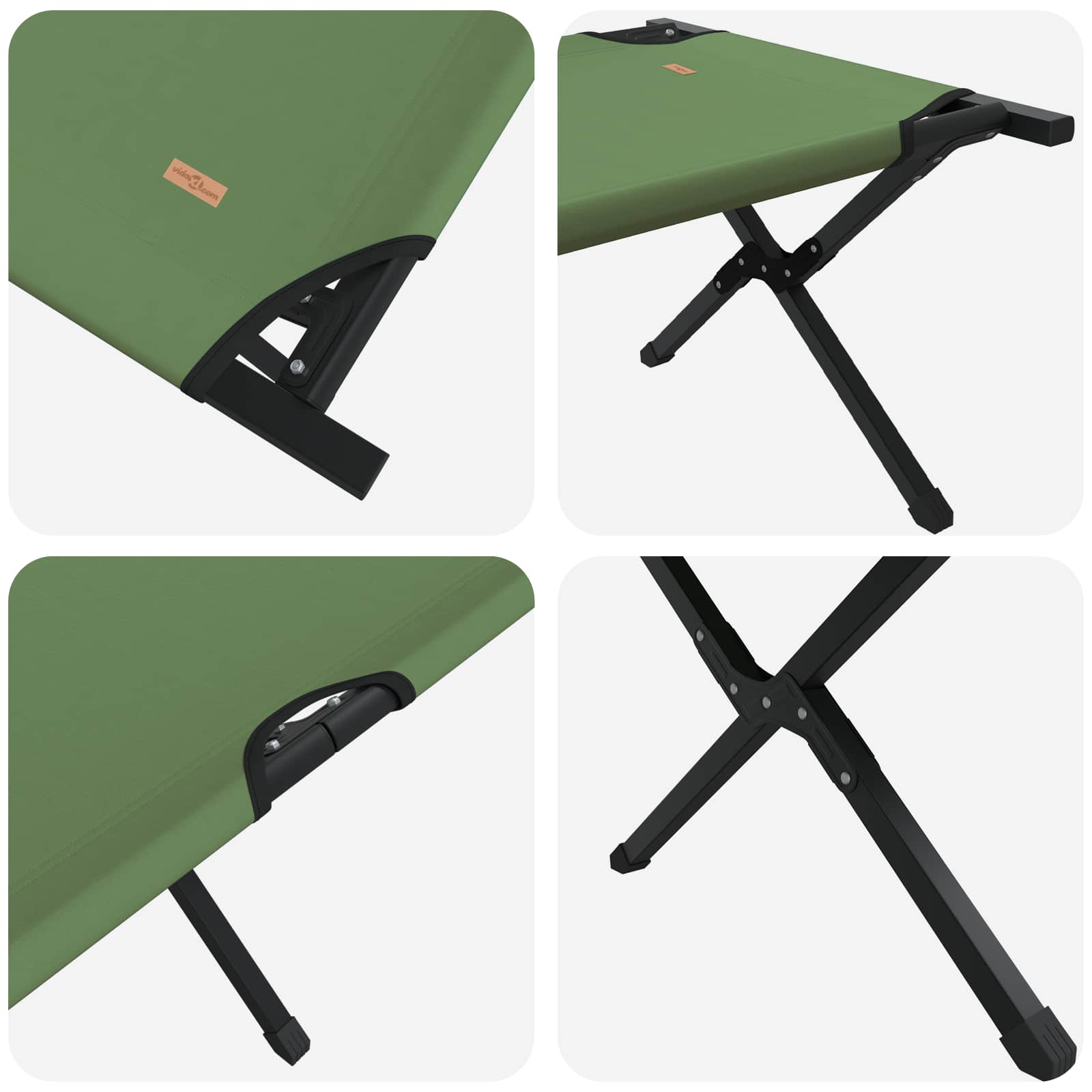 Sklopivi kamperski krevet Zelena 193 x 69 x 45 cm