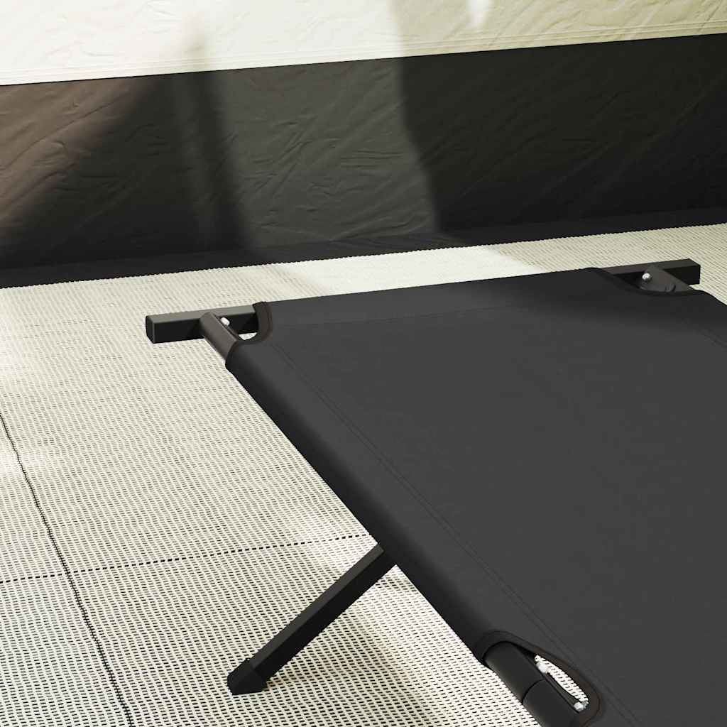 Sklopivi kamperski krevet Crna 210 x 80 x 46 cm Oxford tkanina