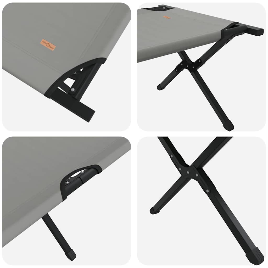 Sklopivi kamperski krevet Siva 210 x 80 x 46 cm Oxford tkanina
