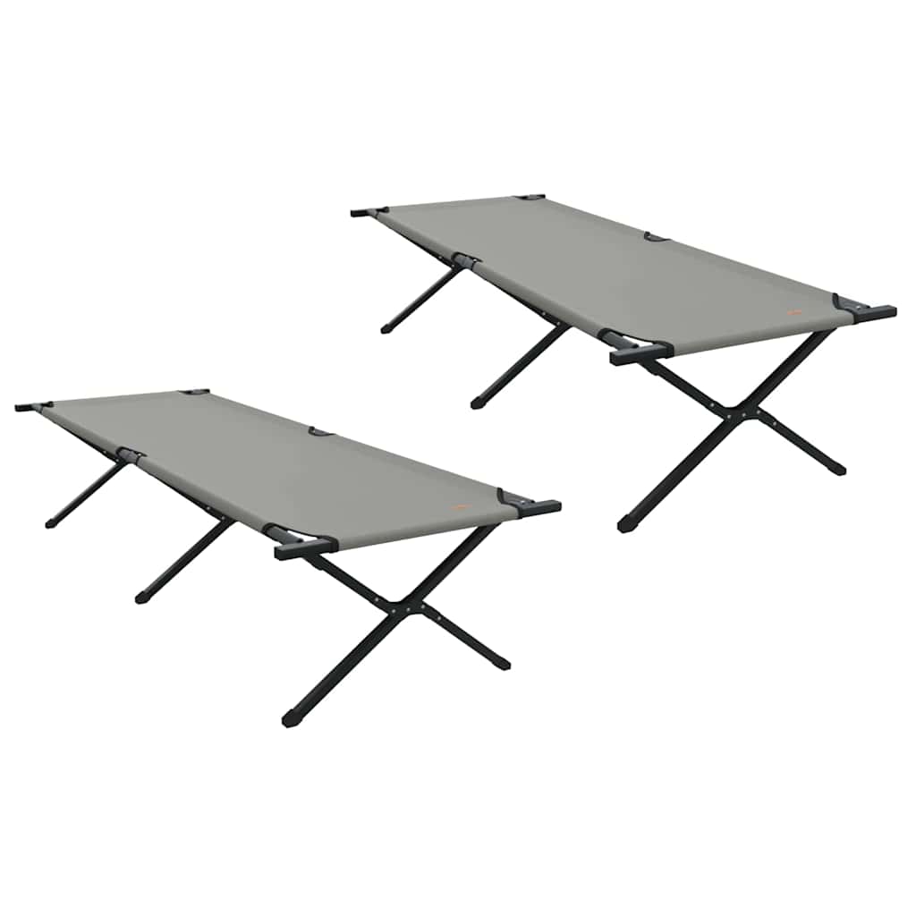 Sklopivi kamperski krevet 2 pcs Siva 210 x 80 x 46 cm