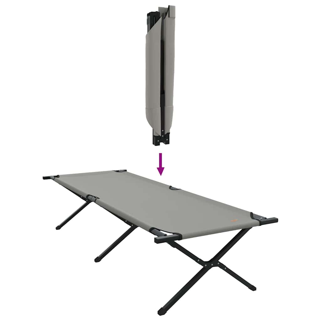 Sklopivi kamperski krevet 2 pcs Siva 210 x 80 x 46 cm