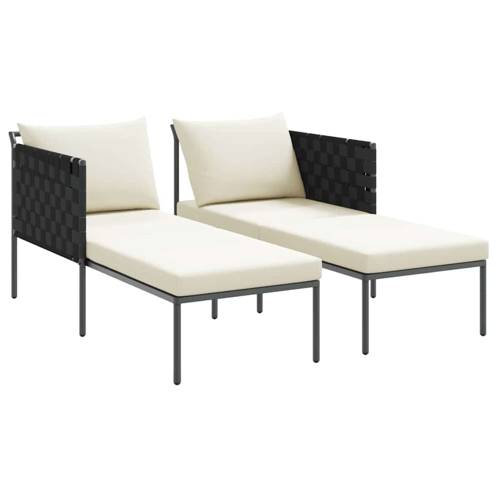 Ležaljka na suncu s jastukom Antracit 153 x 115 x 69.5 cm