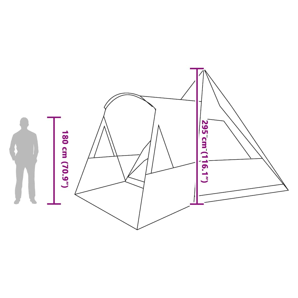 Šator Teepee za 5 osoba Siva i narančasta 545 x 450 x 295 cm