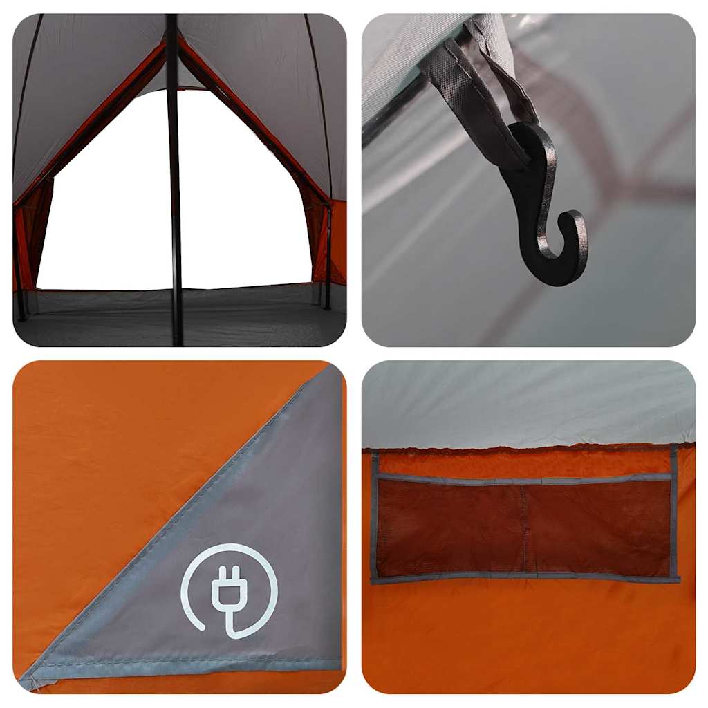 Šator Teepee za 5 osoba Siva i narančasta 415 x 415 x 247 cm