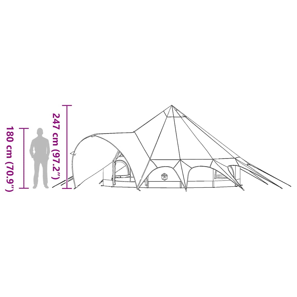 Šator Teepee za 5 osoba Siva i narančasta 415 x 415 x 247 cm
