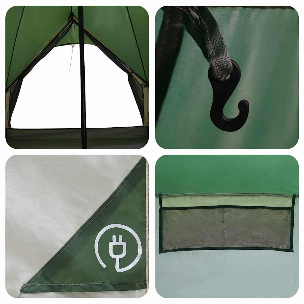 Teepee šator za 7 osoba Zelena i Siva 600 x 600 x 347 cm