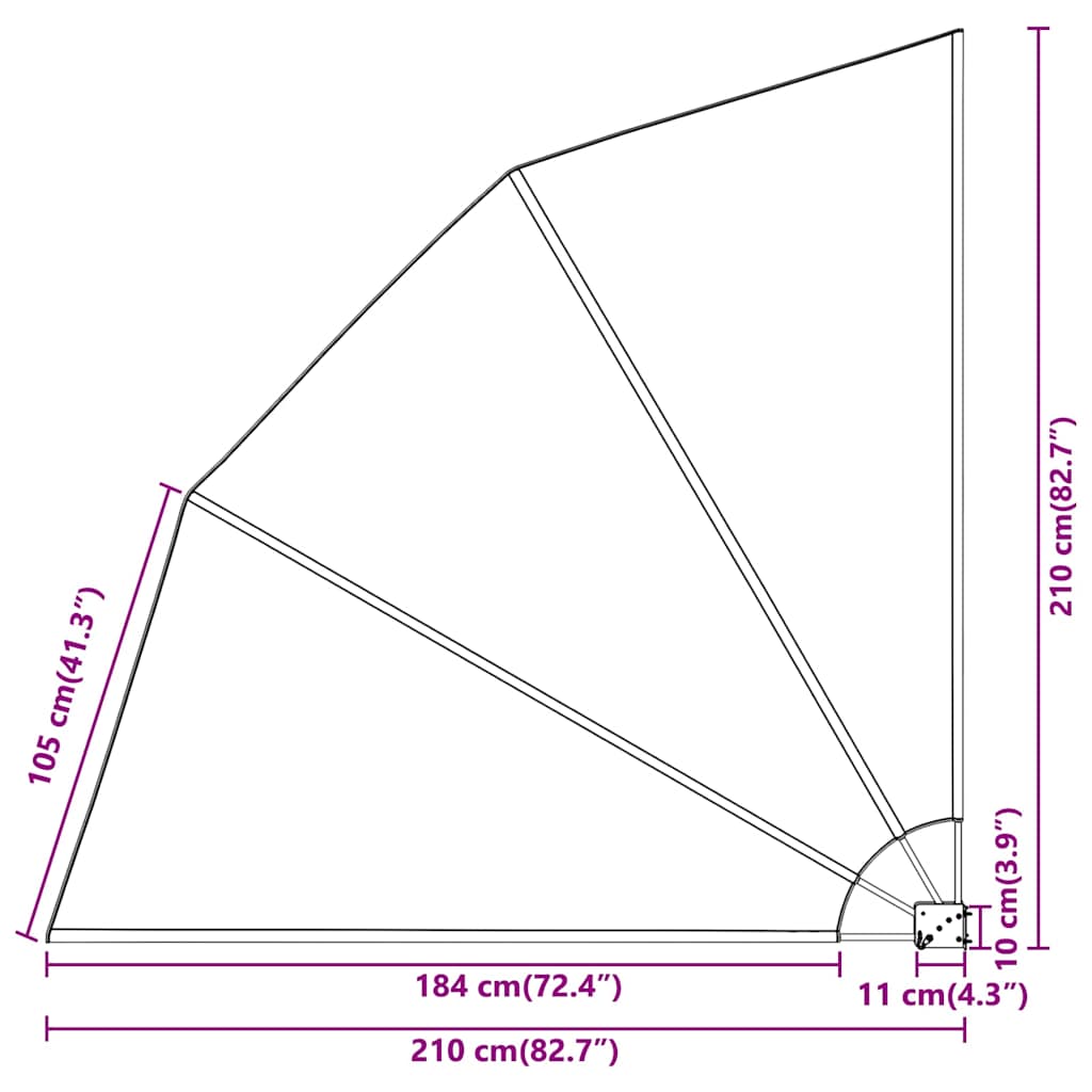 Zaslon za privatnost na balkonu 210 x 210 cm Poliester Bijela
