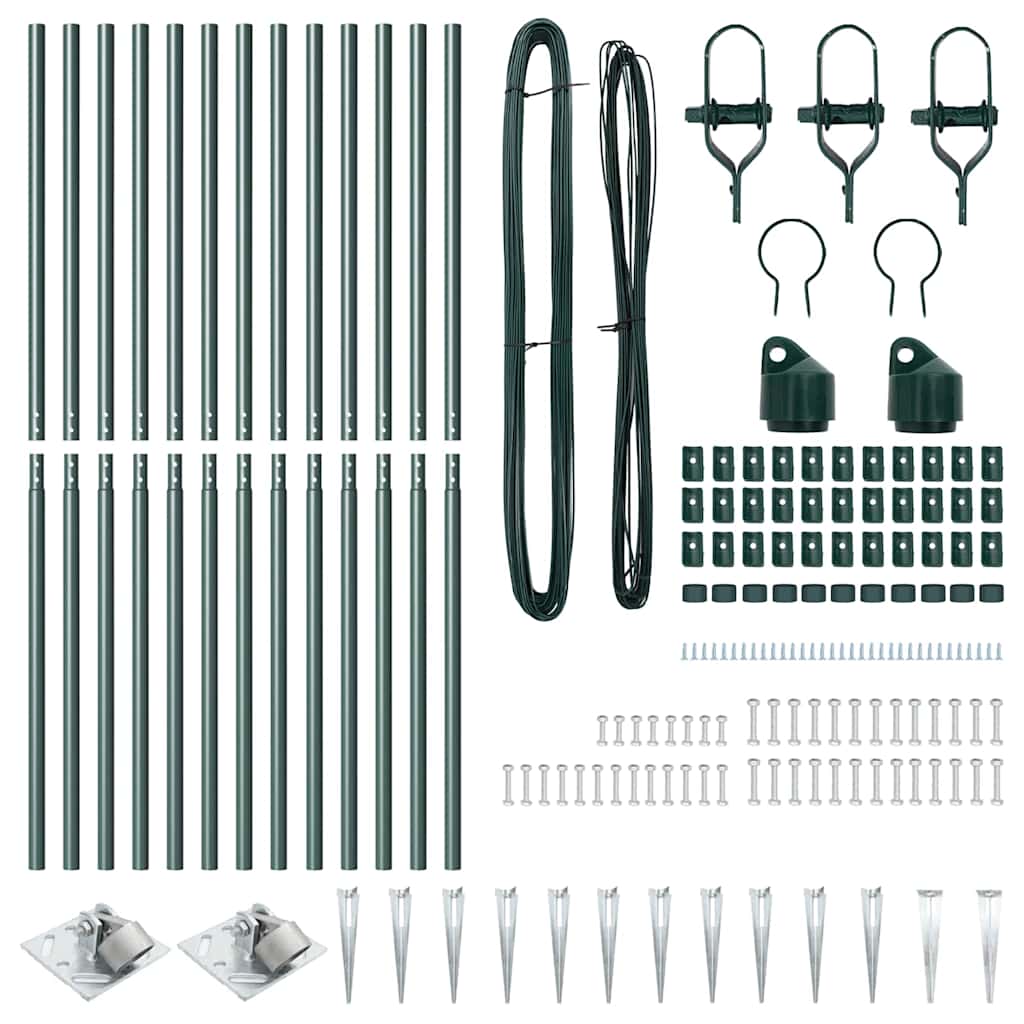 Stup za ogradu 13 pcs Zelena Čelik