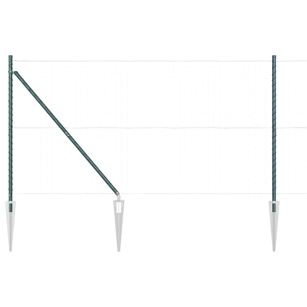Stup za ogradu 7 pcs Zelena Čelik