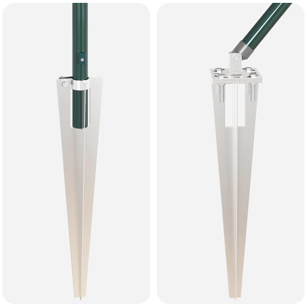 Stup za ogradu 7 pcs Zelena Čelik