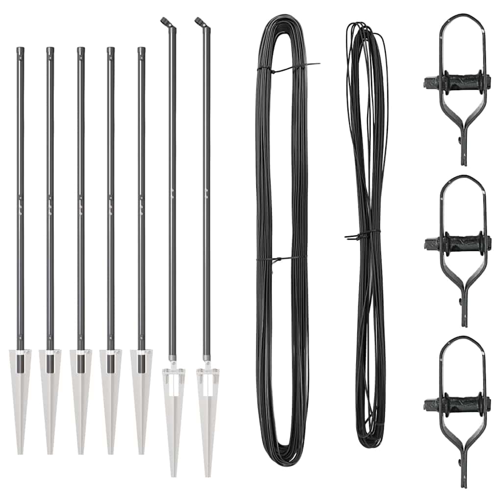 Stup za ogradu 7 pcs Siva Čelik