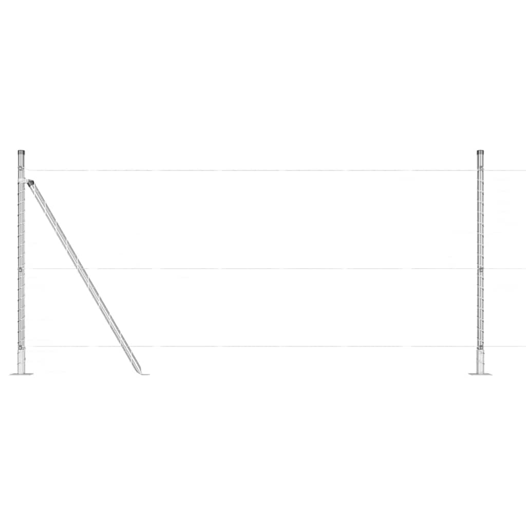 Stup za ogradu 13 pcs Srebrno Čelik