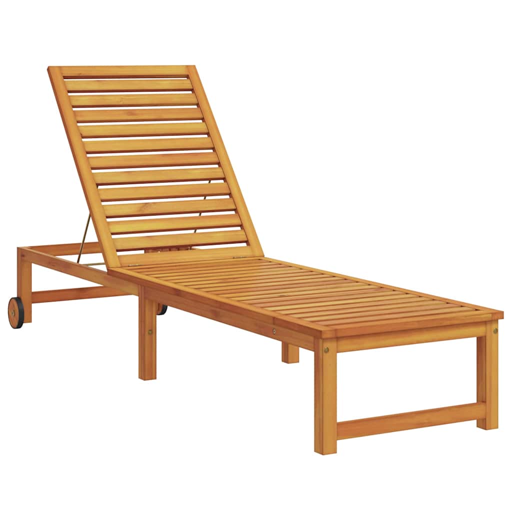 Ležaljka 2 pcs Smeđa 202 x 53 x 89 cm Čvrsto drvo akacije