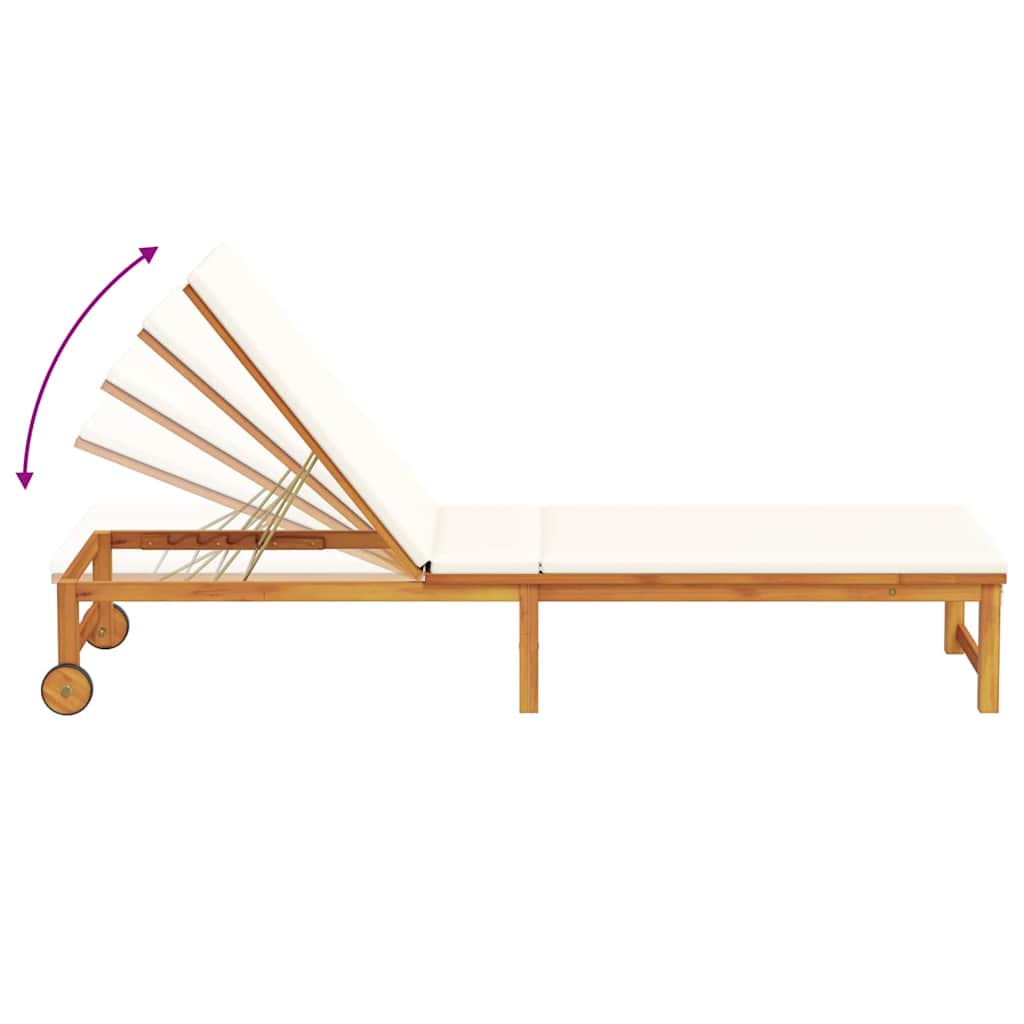 Ležaljka 2 pcs Smeđa 202 x 53 x 89 cm Čvrsto drvo akacije
