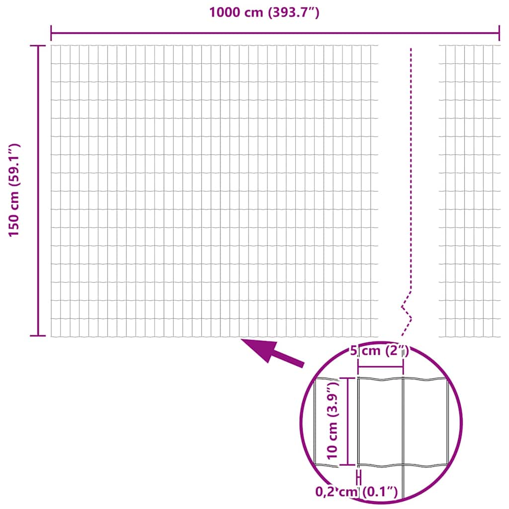 Euro ograda 1,5 x 10 m Željezo prekriveno PVC-om