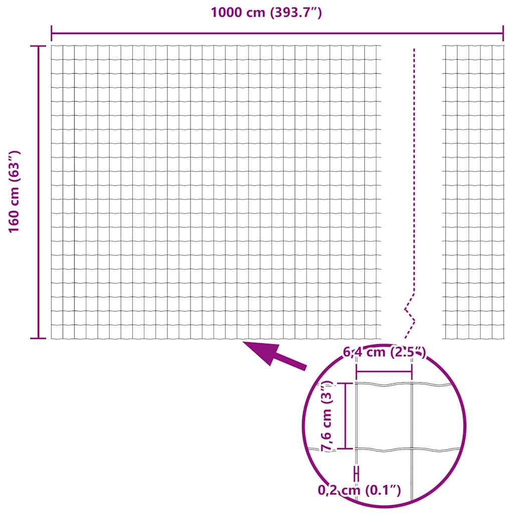 Euro ograda 1,6 x 10 m Željezo prekriveno PVC-om