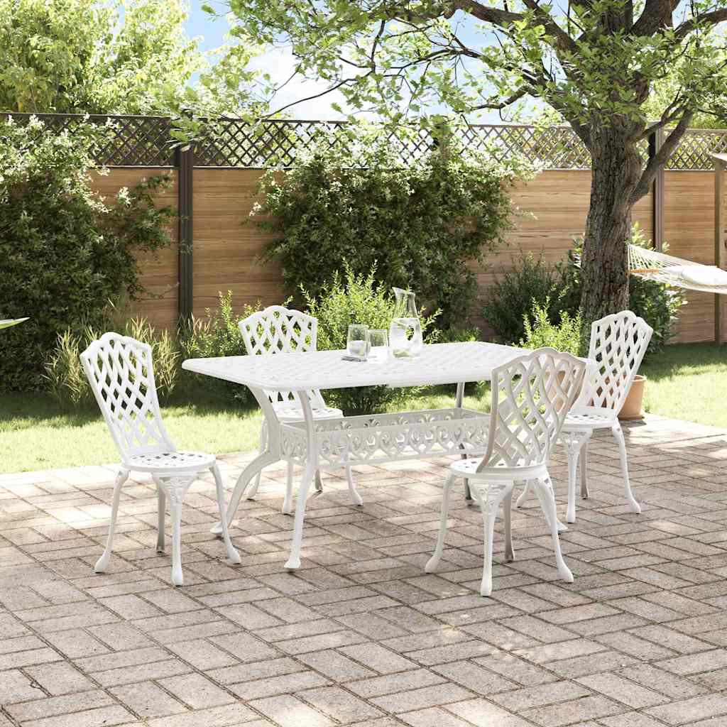 Vrtni set za objed 5 pcs Bijelo Aluminij