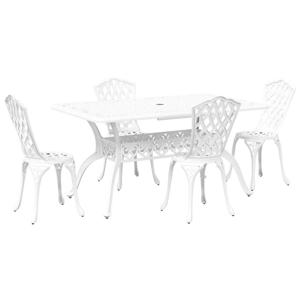 Vrtni set za objed 5 pcs Bijelo Aluminij