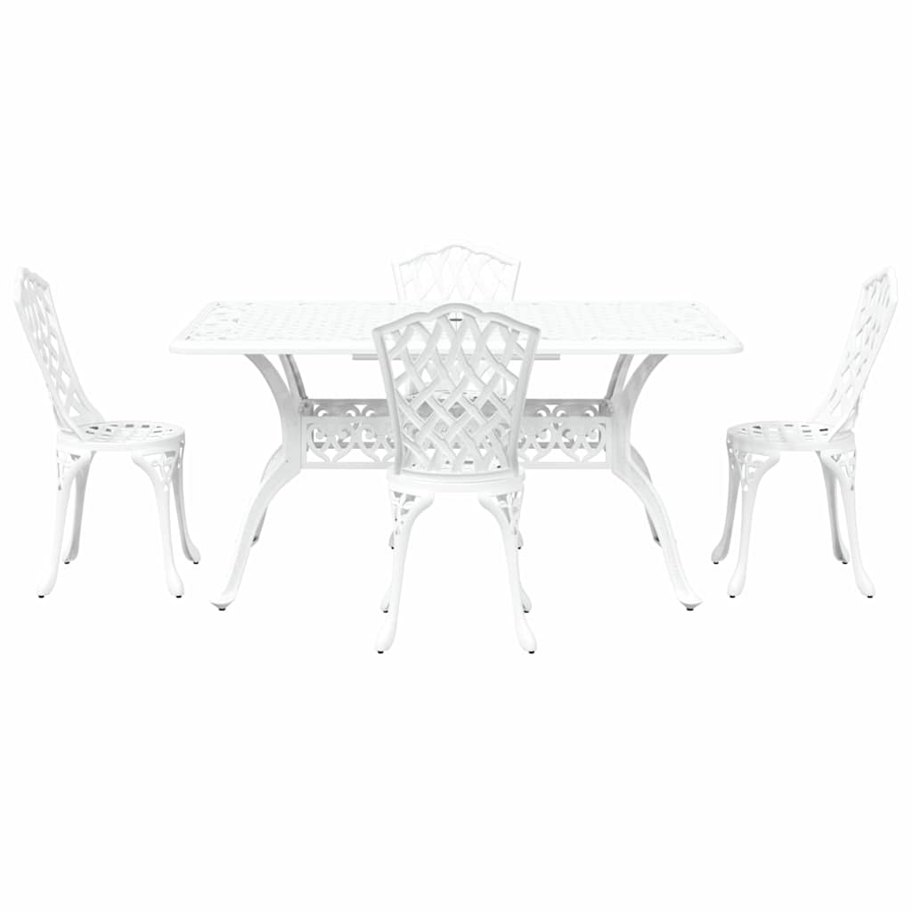 Vrtni set za objed 5 pcs Bijelo Aluminij