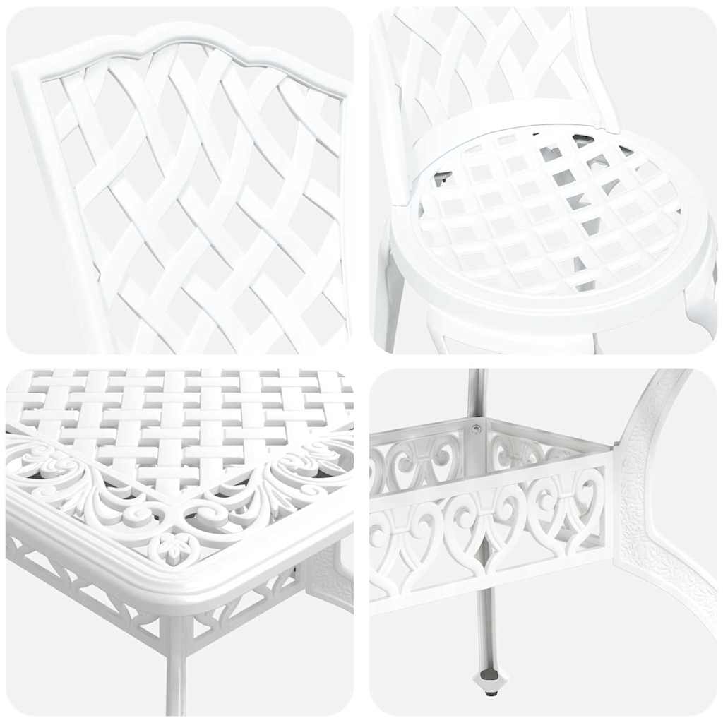 Vrtni set za objed 7 pcs Bijelo Aluminij