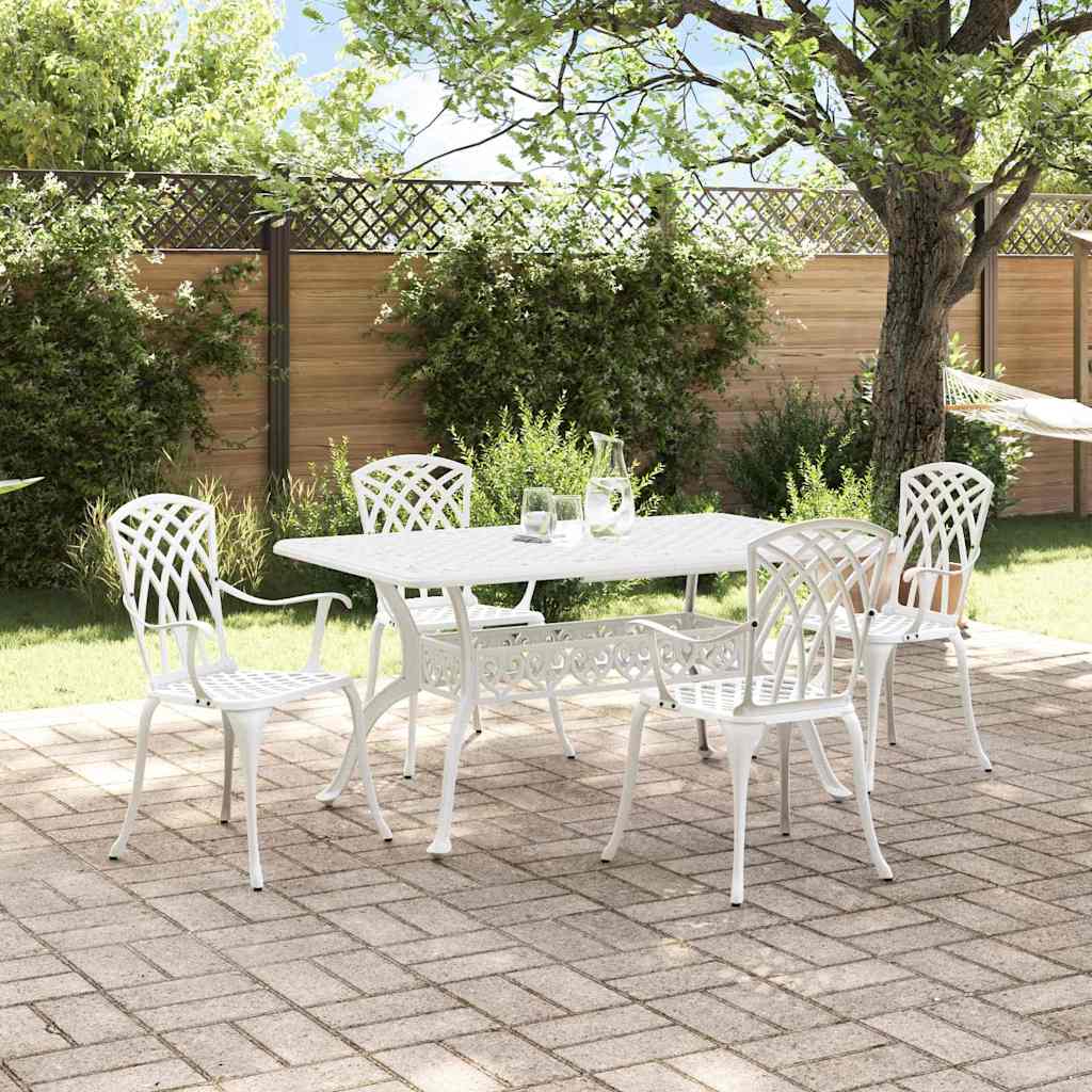 Vrtni set za objed 5 pcs Bijelo Aluminij