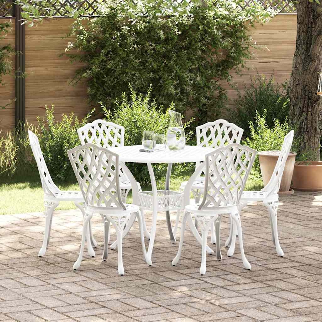 Vrtni set za objed 7 pcs Bijelo Aluminij