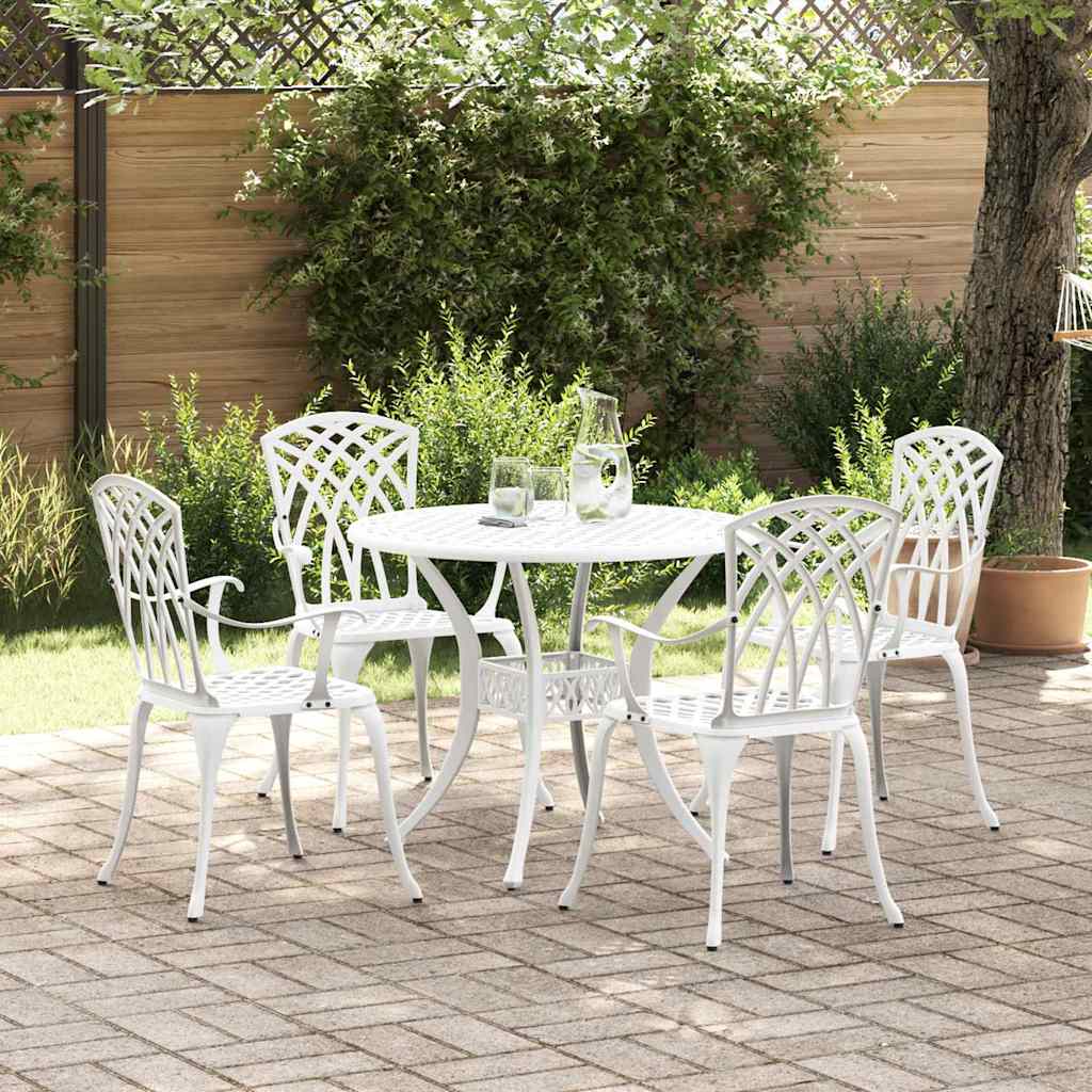 Vrtni set za objed 5 pcs Bijelo Aluminij