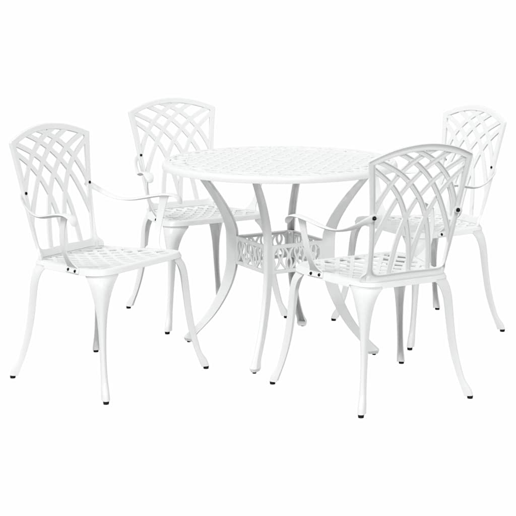 Vrtni set za objed 5 pcs Bijelo Aluminij