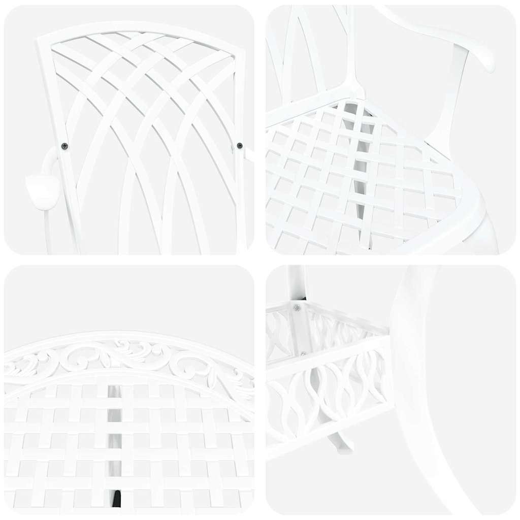 Vrtni set za objed 7 pcs Bijelo Aluminij