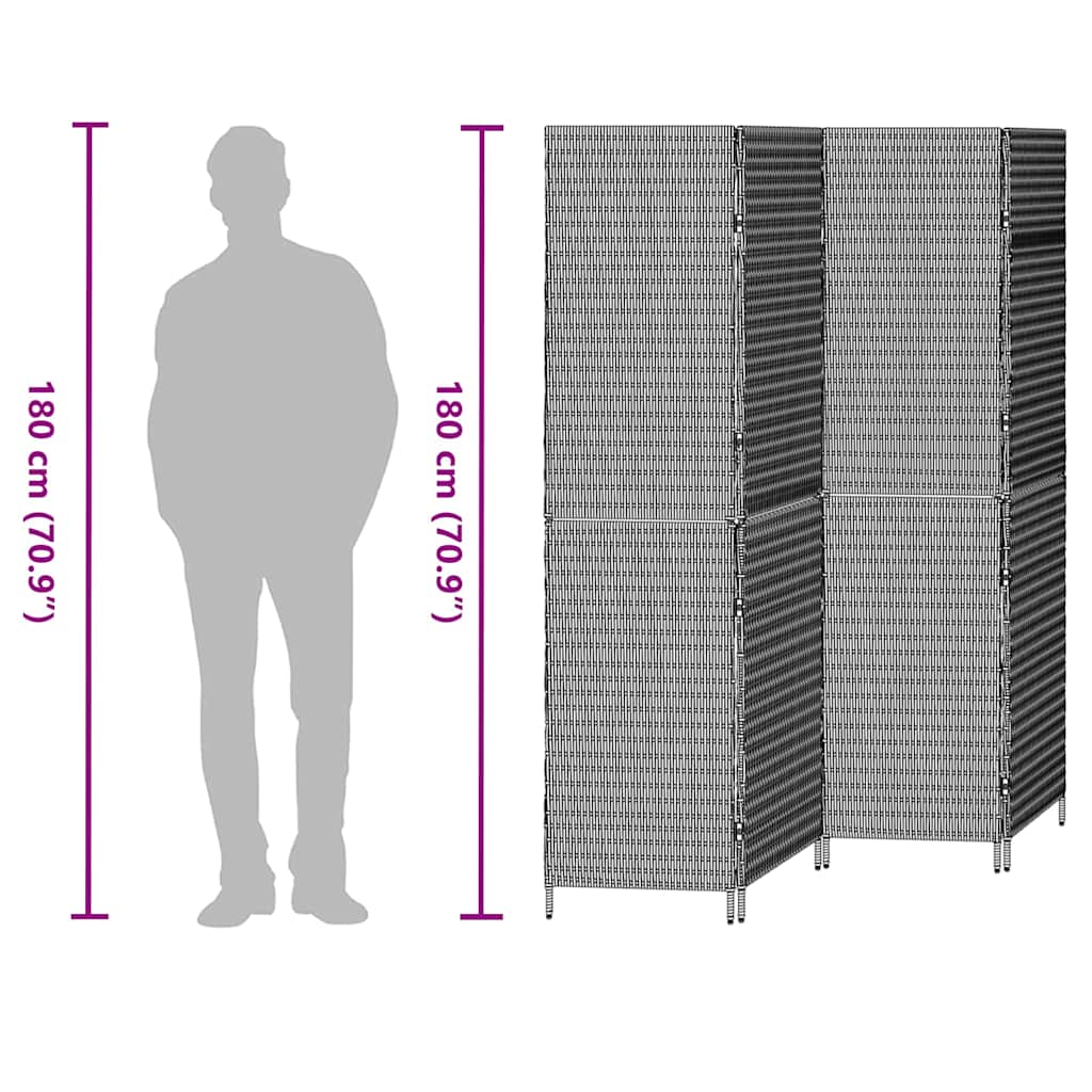 Pregradna pregača Crna 195 x 180 cm poliratan