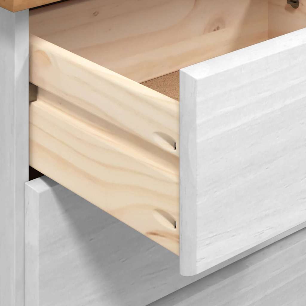 Komoda ASKIM Bijelo 91 x 40 x 95,5 cm Čvrsto borovo drvo